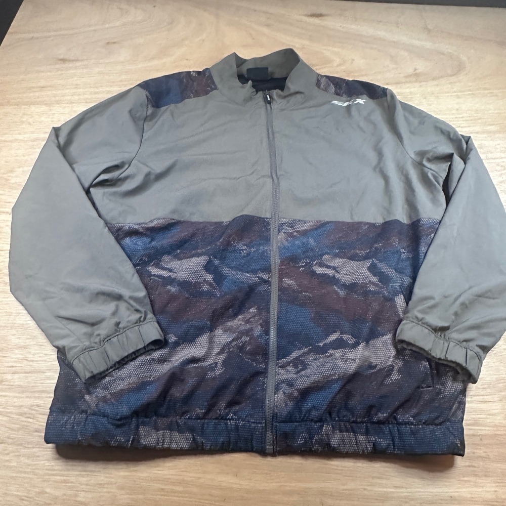Skechers SKX Lightweight Windbreaker Jacket XL Gray Mountain Print
